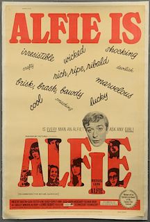 Alfie (1966) 40 x 60 film poster, starring Michael Caine, Paramount, linen backed, 40 x 60 inches