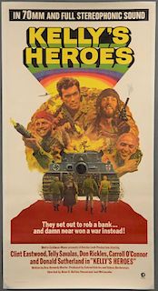 Kelly's Heroes (1970) Three Sheet film poster, Roadshow Style, starring Clint Eastwood & Telly Saval