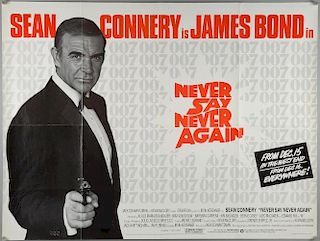 James Bond Never Say Never Again (1983) British Quad film poster, starring Sean Connery & directed b
