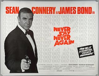 James Bond Never Say Never Again (1983) British Quad film poster, starring Sean Connery & directed b