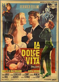 La Dolce Vita (1960) Italian 2 Foglio film poster, directed by Frederico Fellini, starring Marcello