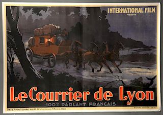 LïAffaire Du Courrier De Lyon (1937) French film poster, Suspense directed by Maurice Lehmann, Inter