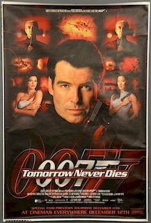James Bond Tomorrow Never Dies (1997) Bus Stop film poster, starring Pierce Brosnan, United Artists,