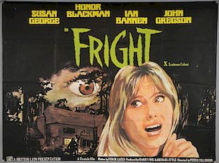 Fright (1971) British Quad film poster for horror film Fright, starring Susan George, Honor Blackman