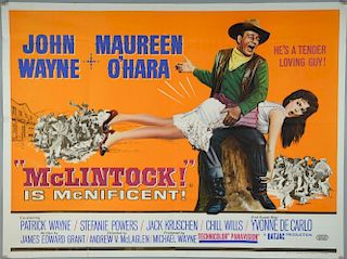 10 British Quad film posters, mostly 1960-70És including Mclintock, Scarface, Rambo III, Most Danger