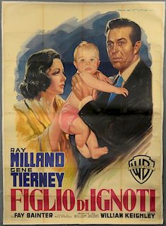 Close To My Heart (1951) Italian 4 Foglio film poster, starring Ray Milland & Gene Tierney, artwork