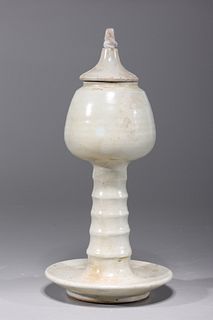 Antique Korean Ceramic Oil Lamp