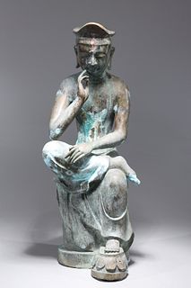 Large Antique Korean Bronze Buddha