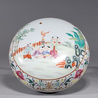 Chinese Famille Rose Enameled Porcelain Covered Vessel