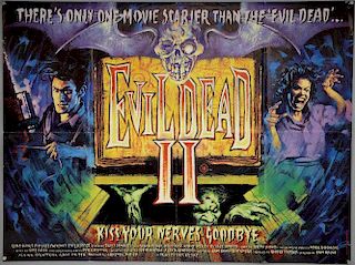 Evil Dead II (1987) British Quad film poster, artwork by Graham Humphreys, Palace Pictures, folded,