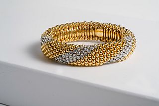 Diamond and Gold Ball Bracelet