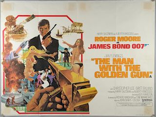 James Bond The Man With The Golden Gun (1974) British Quad film poster, starring Roger Moore, United