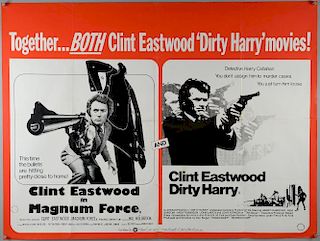 Magnum Force / Dirty Harry (1975) British Quad Double Bill film poster, starring Clint Eastwood, War