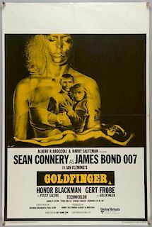 James Bond Goldfinger (Re-release) British Double Crown film poster, starring Sean Connery, United A
