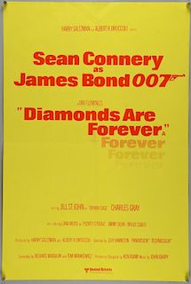 James Bond Diamonds Are Forever (Re-release) British Double Crown film poster, starring Sean Connery