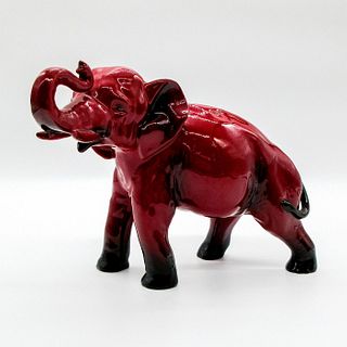 Royal Doulton Flambe Figurine, Elephant, Trunk In Salute