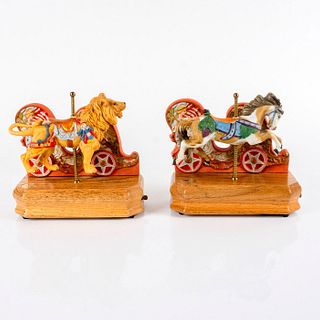 2pc Tobin Fraley Willitts Designs, Carousel Music Boxes