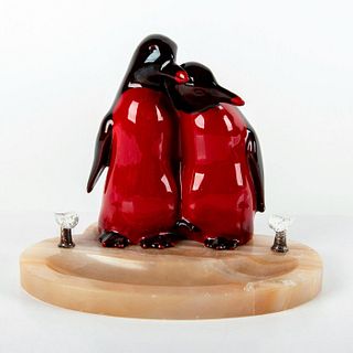 Rare Royal Doulton Flambe Figural Pen Holder, Penguins