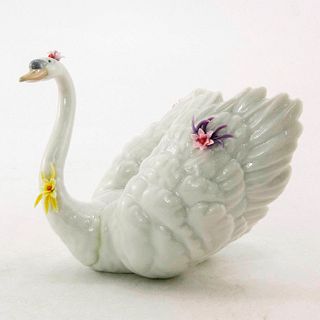 White Swan with Flowers 1006499 - Lladro Porcelain Figurine