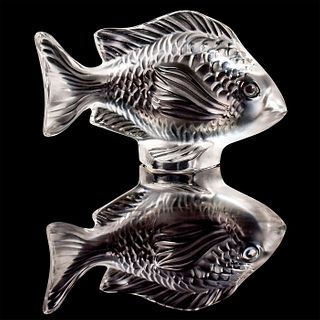 Lalique Crystal Figurine, Damsel Fish, Clear