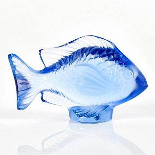Lalique Crystal Figurine, Damsel Fish, Blue