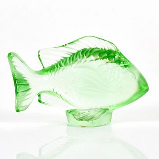 Lalique Crystal Figurine, Damsel Fish, Green