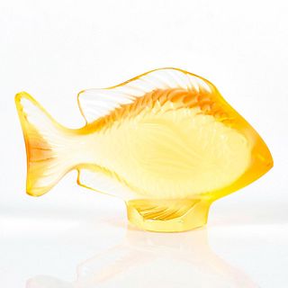 Lalique Crystal Figurine, Damsel Fish, Yellow
