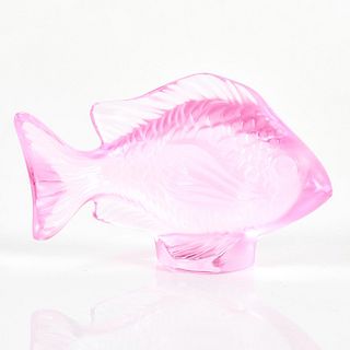 Lalique Crystal Figurine, Damsel Fish, Pink