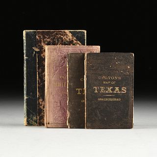 A GROUP OF FOUR BOOKS WITH MAPS OF TEXAS AND THE UNITED STATES,