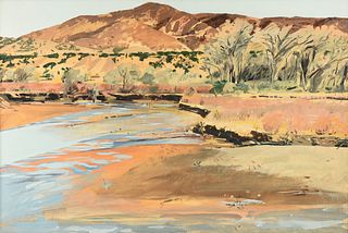 FORREST MOSES (American 1934-2021) A PAINTING, "Rio Charna at Abiqui N.M. #2," 1976,
