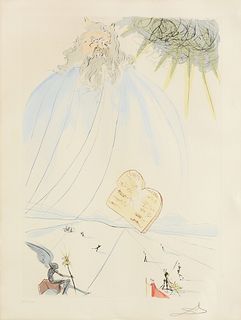 SALVADOR DALI (Spanish 1904-1989) A PRINT, "Moses," FROM OUR HISTORICAL HERITAGE, CIRCA 1975,