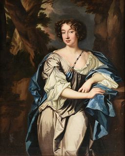 attributed to PETER LELY (Dutch/English 1618-1680) A PAINTING, "Portrait of a Lady in Grey with