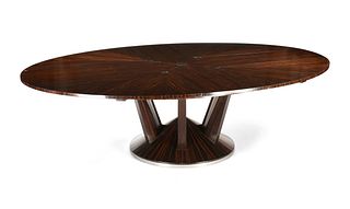 A THEODORE ALEXANDER MACASSAR EBONY "JUPE EXPANDABLE" DINING/CONFERENCE TABLE, VANNUCI COLLECTION,