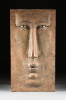 SERGIO BUSTAMANTE (Mexican b. 1949) A SCULPTURE FOUNTAIN, "Face Mask," SIGNED,
