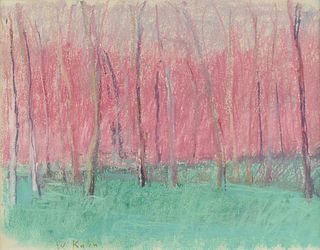 WOLF KAHN (German/American 1927-2020) A DRAWING, "Woods, Wild Color," 1986,