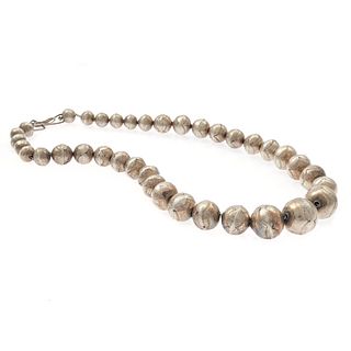 Navajo Silver Bead Necklace
