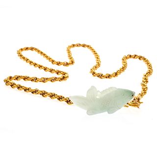 Jade, 22k, 14k, Yellow Gold Necklace