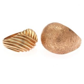 Collection of Two 14k Dome Rings