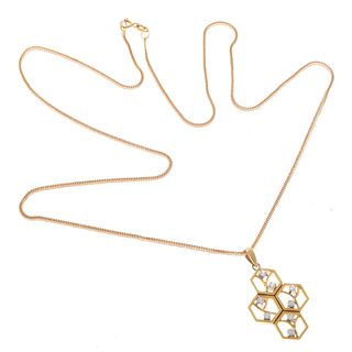 Diamond, 18k Yellow Gold Cross Necklace
