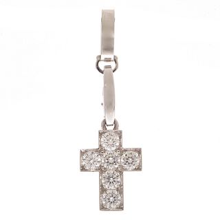 Diamond, 18k White Gold Cross Pendant, Cartier