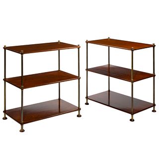 Pair Mid-Century  Palisander Campaign Style Side Tables