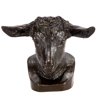 Paul Bartlett (b.1865 American) Bronze Bust of a Goat