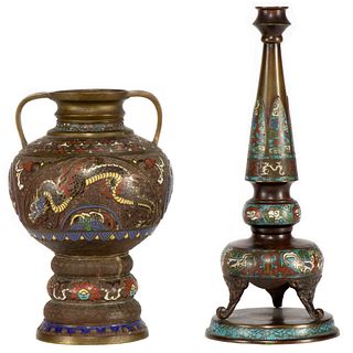Japanese Cloisonne  Bronze Vases