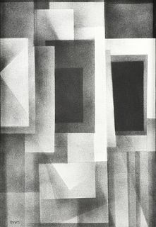 HERBERT MEARS (American/Texas 1923-1999) A PAINTING, "Forms in Space, No. 1," 1969,