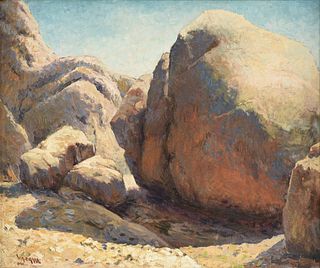 WILLIAM ALEXANDER DRAKE (Canadian 1891-1979) A PAINTING, "Shaded Rocks,"