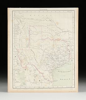 CARL FLEMMING (1808-1879) A GERMAN MAP OF, "Texas.," GLOGAU, 1850s,