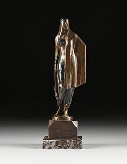 AN ART DECO COLD PAINTED EROTIC ORIENTALIST BRONZE, SIGNED, BARNER, PROBABLY AUSTRIA, 1930s,