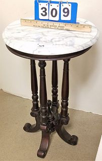 VICT. STYLE MARBLE TOP STAND 25 1/2"H X 16"D