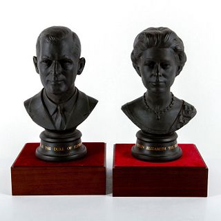 Queen Elizabeth and Duke of Edinburgh - Royal Doulton Busts