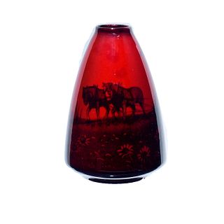 Royal Doulton Flambe Vase, Horses